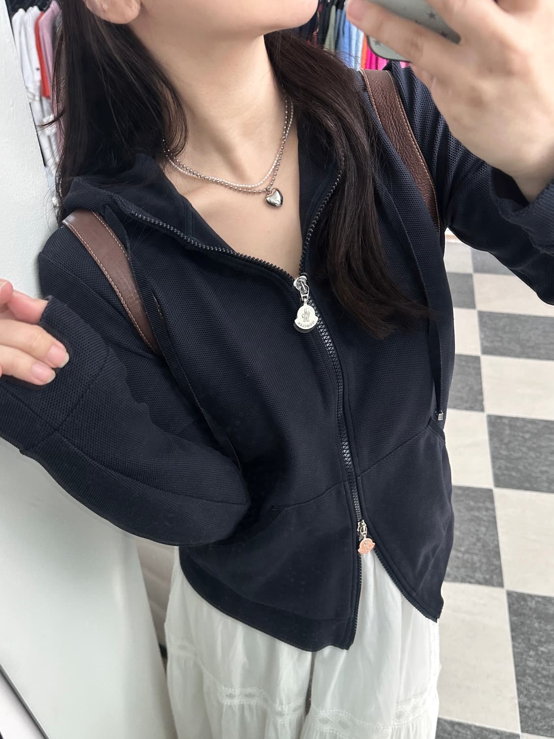 몽클레어 네이비 와플 후드집업  상품이미지1