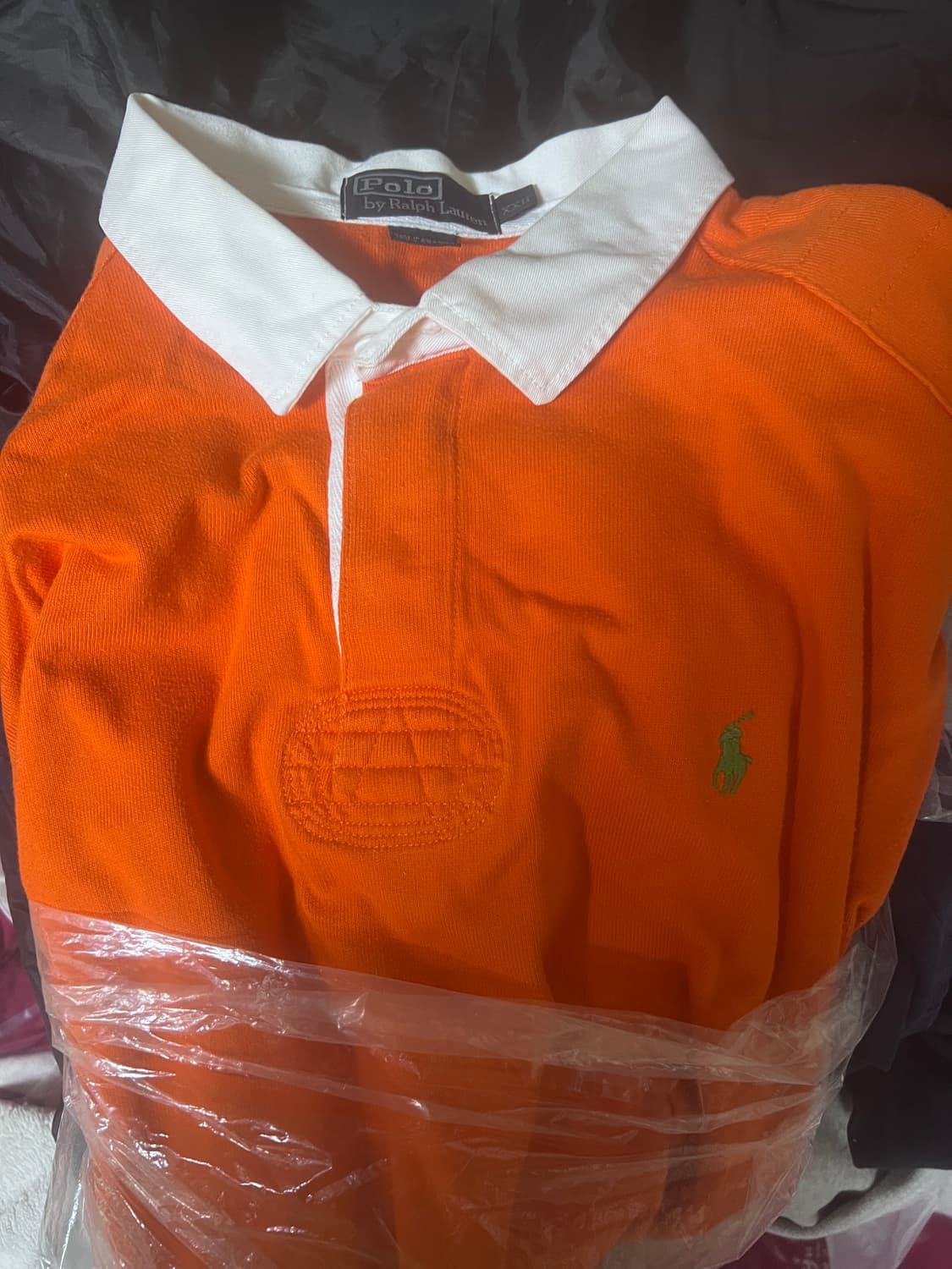 폴로 랄프로렌 럭비 셔츠 오렌지색 긴팔 맨즈 xxl 상품이미지1