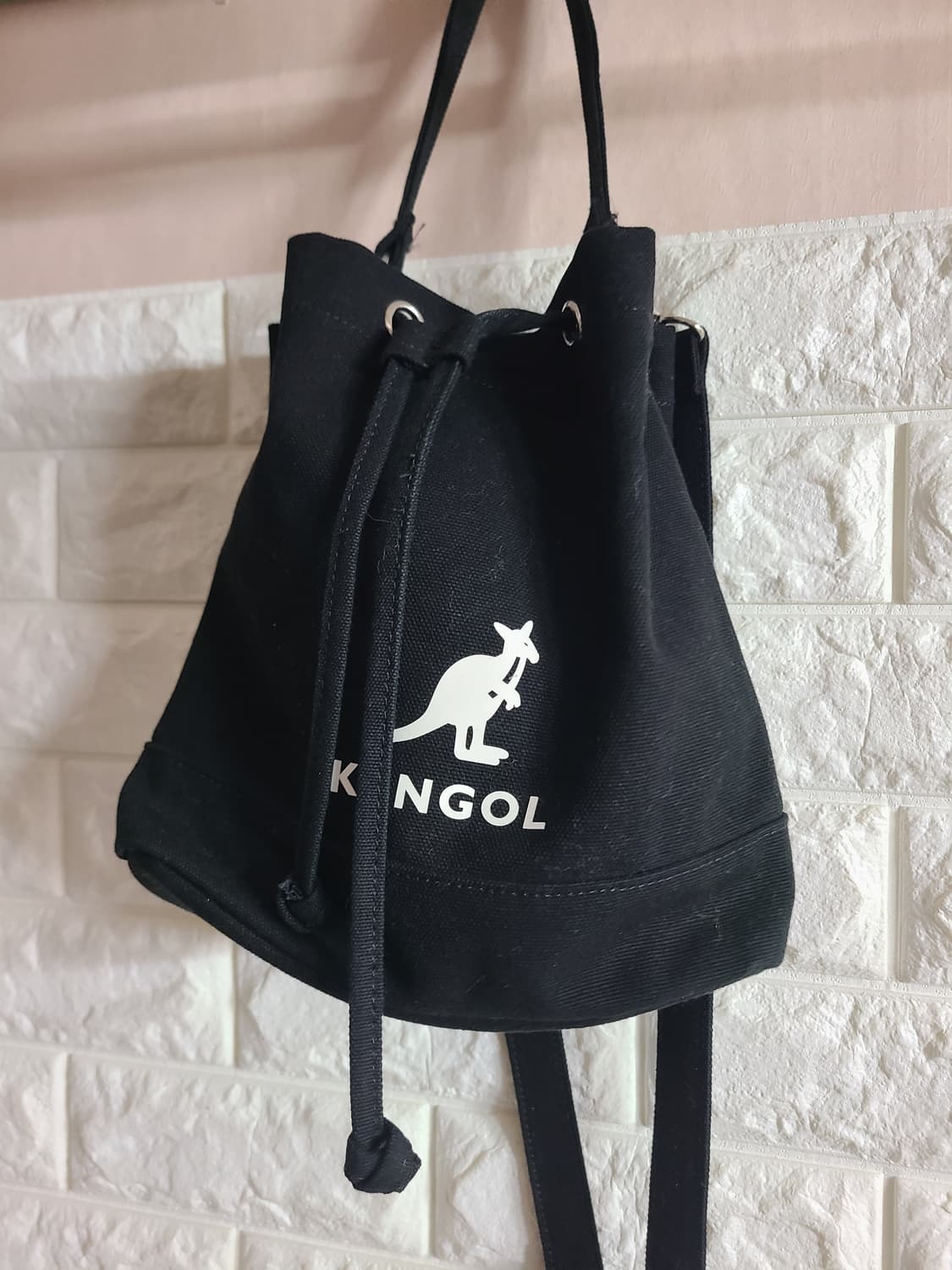 캉골 블랙 캔버스 버킷백 상품이미지2