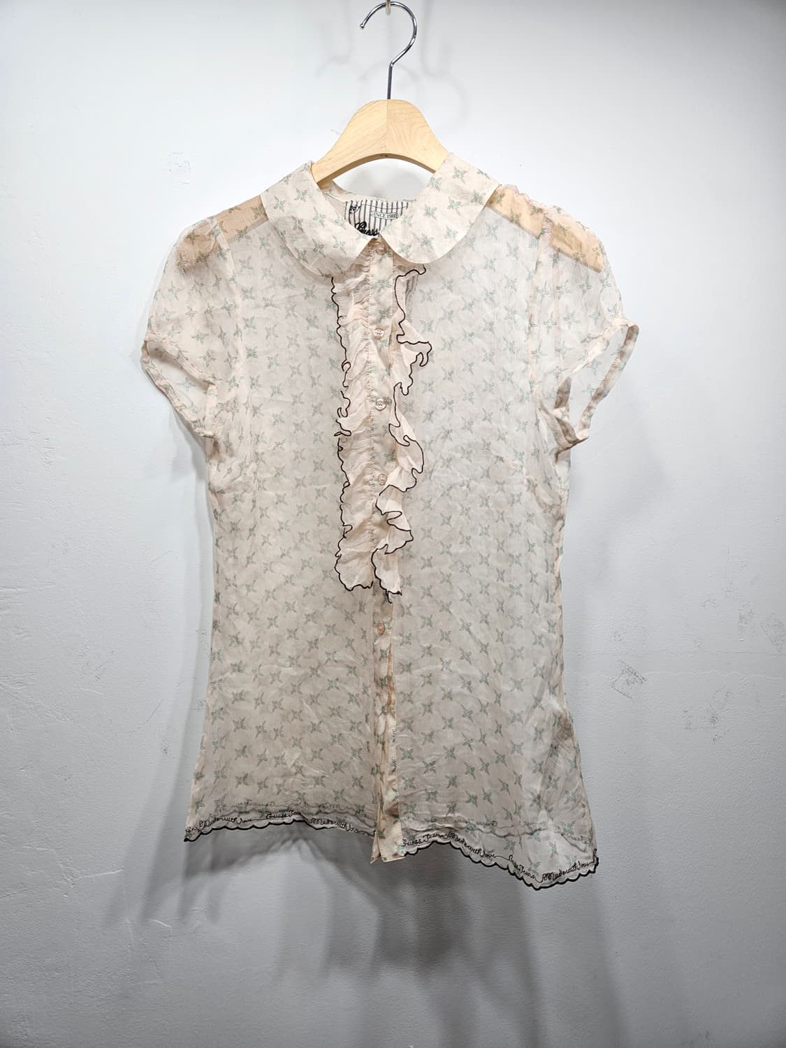 게스(Guess) 실크 100% 프릴 블라우스 S 상품이미지5