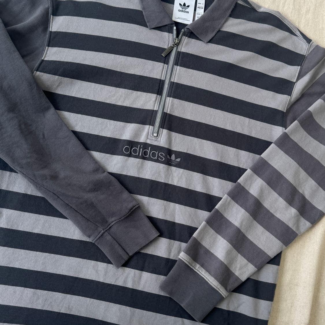아디다스 sprt 프랭크 스트라이프 반집업 슬리브 L 상품이미지3