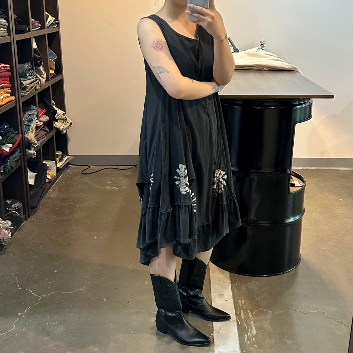 블랙 히피 디테일 원피스 상품이미지2