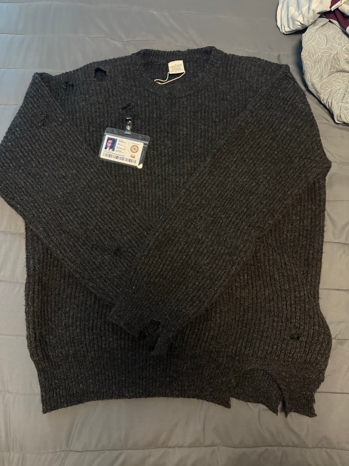 STU 디스트로이드 오버핏 니트 차콜그레이 OS 상품이미지1