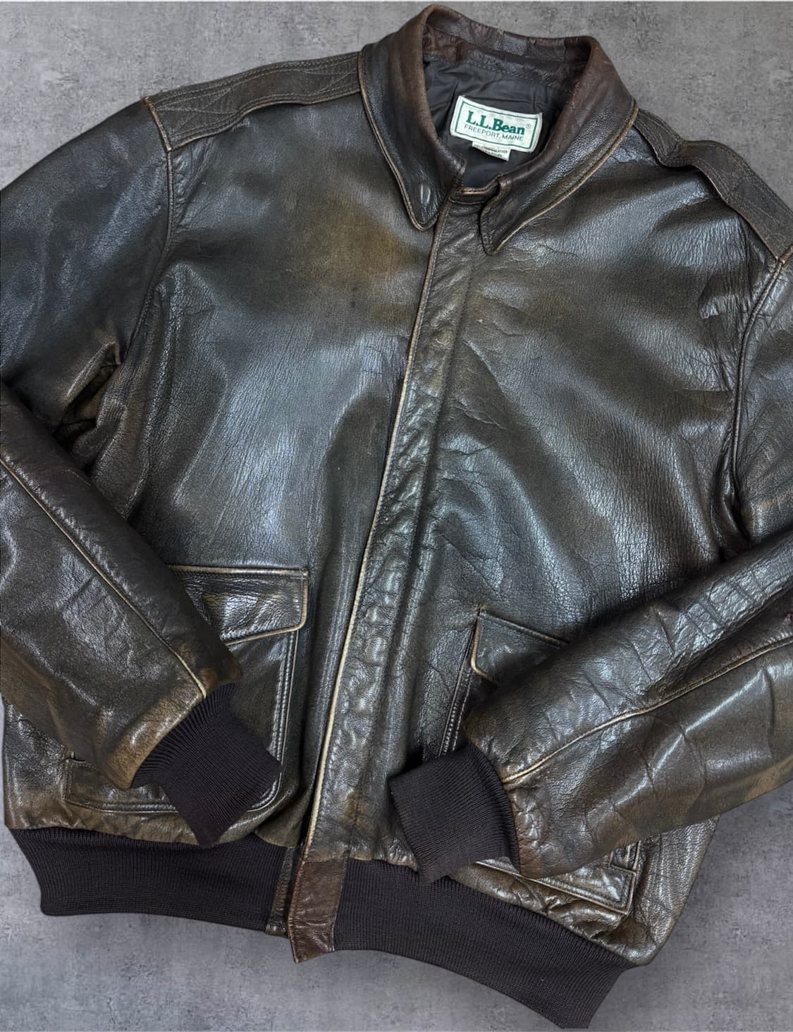 USA made)엘엘빈(llbean) A-2 레더자켓 44L 상품이미지2