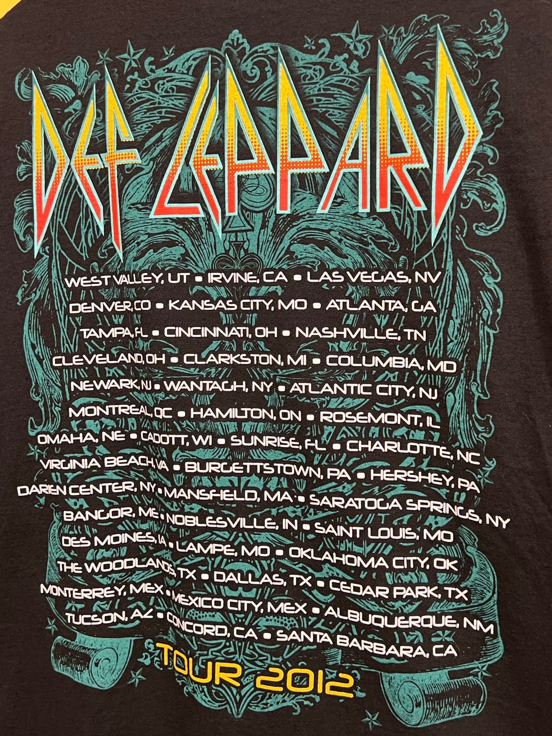 데프 레퍼드 Def Leppard 2012 투어 밴드 티셔츠 상품이미지10