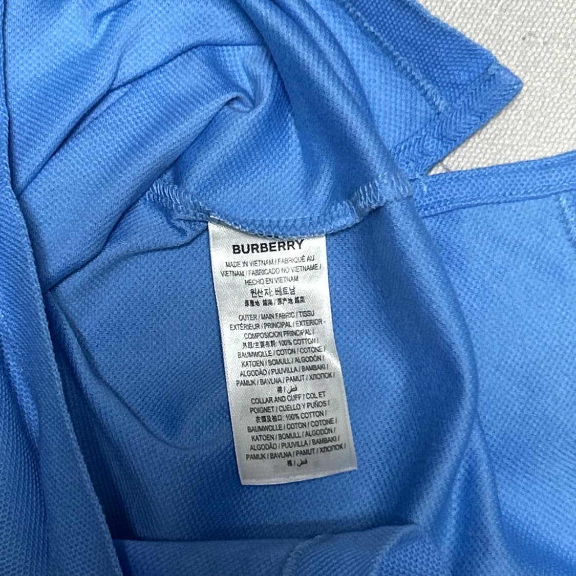 M 버버리 블루 카라 반팔티 상품이미지5
