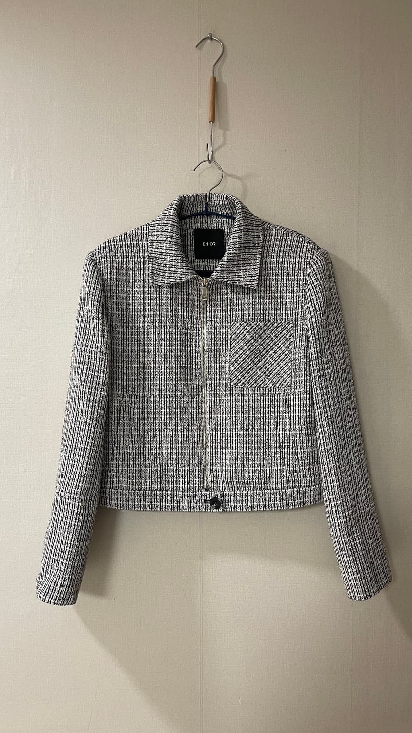 새상품) 엔오르 트위드 크롭 집업 자켓 정가 238,000원 하객룩 상품이미지3