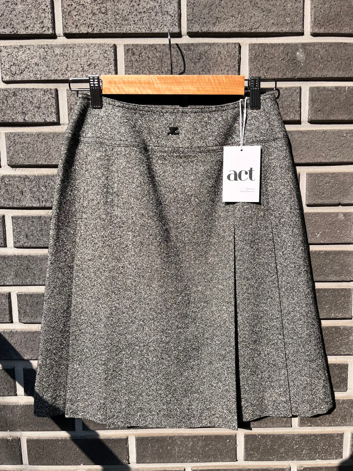 00s COURREGES 꾸레쥬 실크 스커트 그레이 상품이미지1