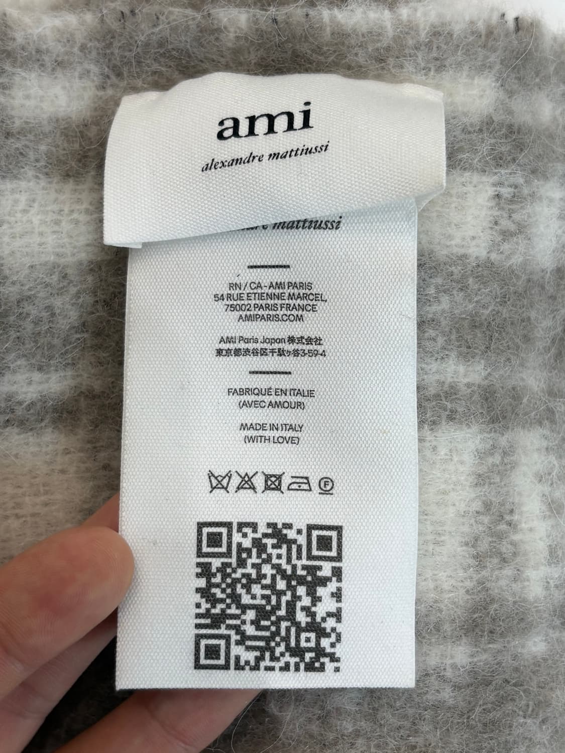 Ami 아미 아이보리 체크 머플러  상품이미지5