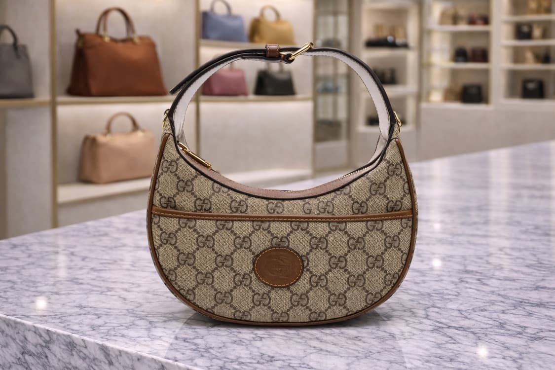 [S급] 구찌 인터로킹 G 하프문 숄더백 미니 베이지 판매합니다!!! 상품이미지1