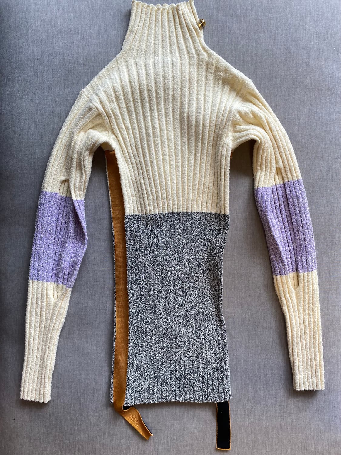 새상품💎 몽클레어 로고포인트 터틀넥 배색 울스웨터 S 상품이미지5