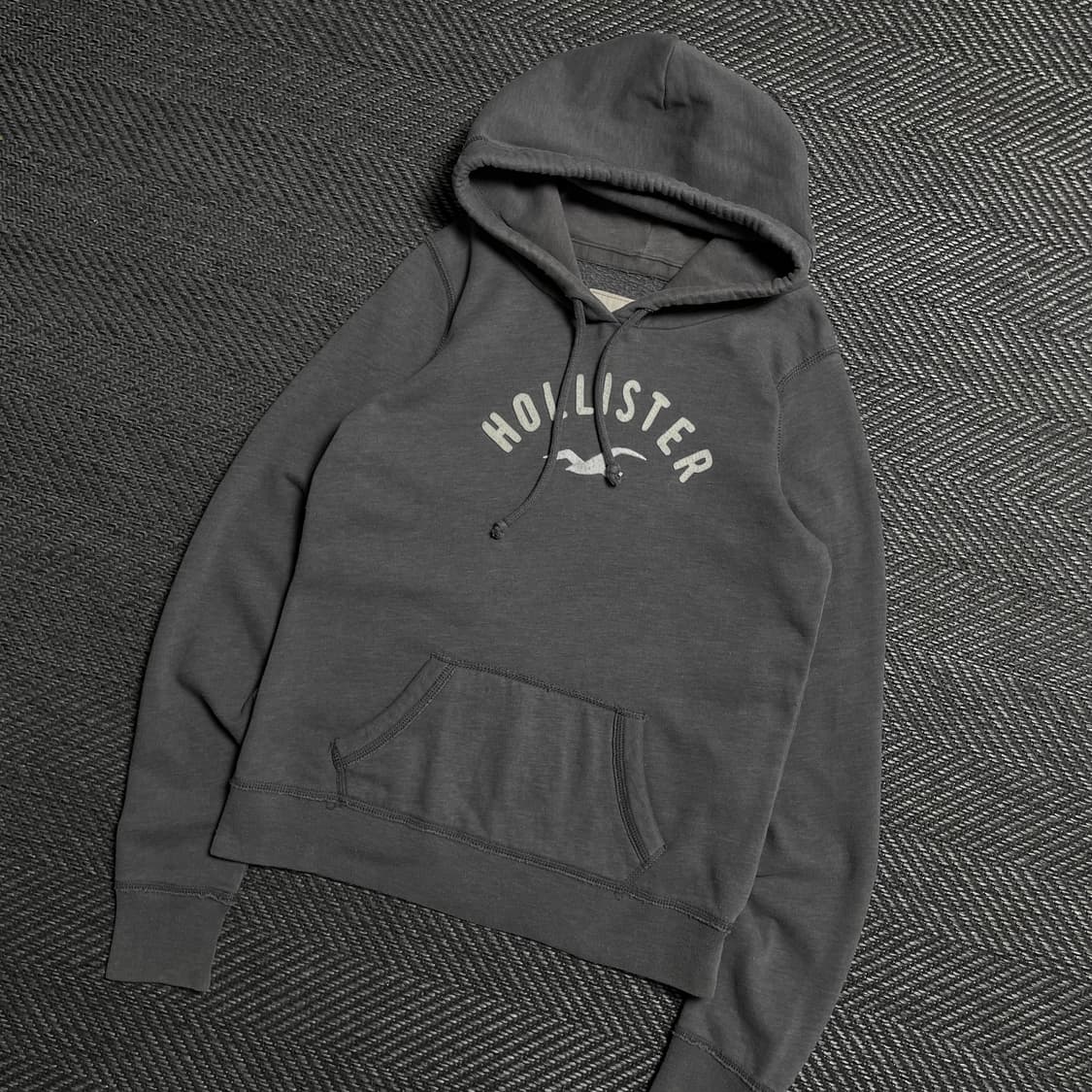 홀리스터 y2k 빅로고 자수 그레이 후드 티셔츠y 5205 상품이미지1