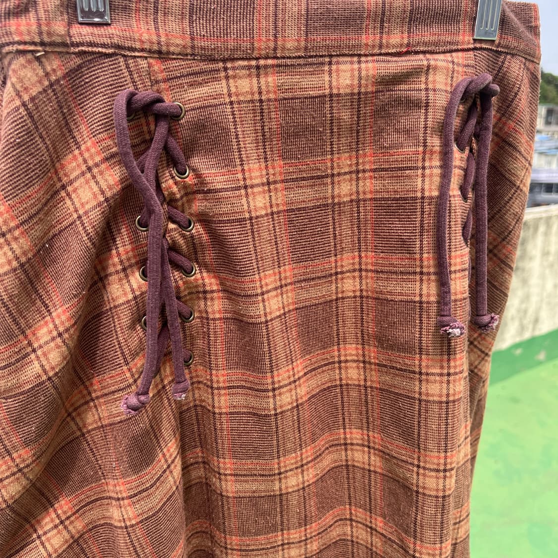 BROWNY Standard Plaid A-Line Long skirt 상품이미지4