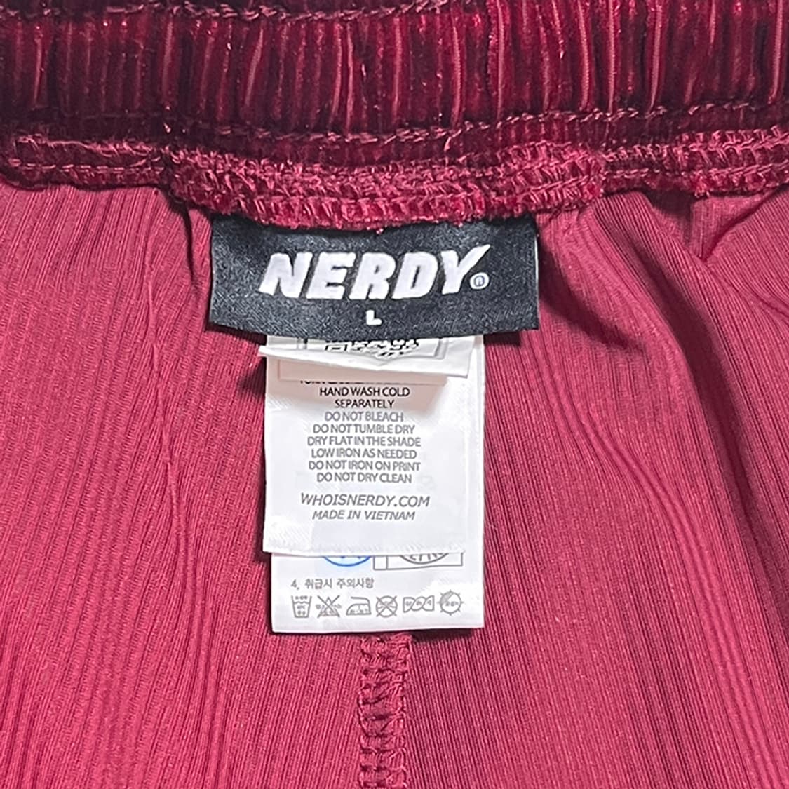 L)널디 벨벳 트랙팬츠 버건디 상품이미지3