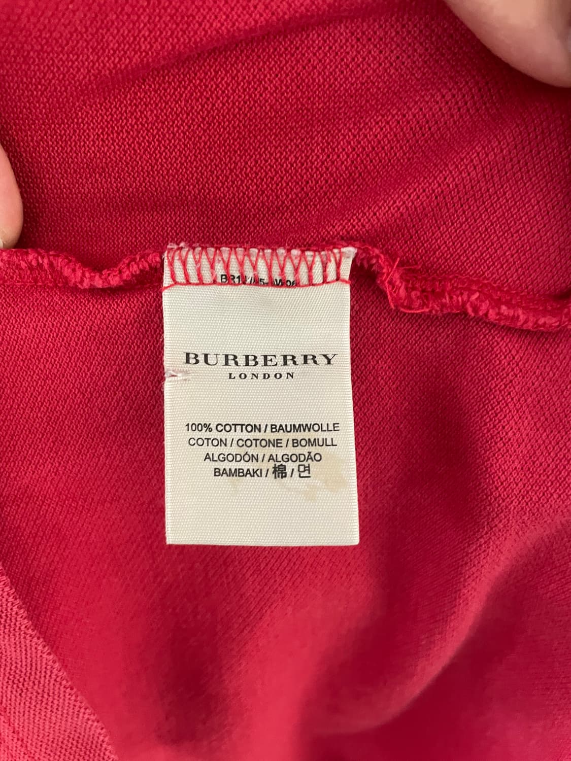 버버리 레드 반팔 폴로 티셔츠 상품이미지7