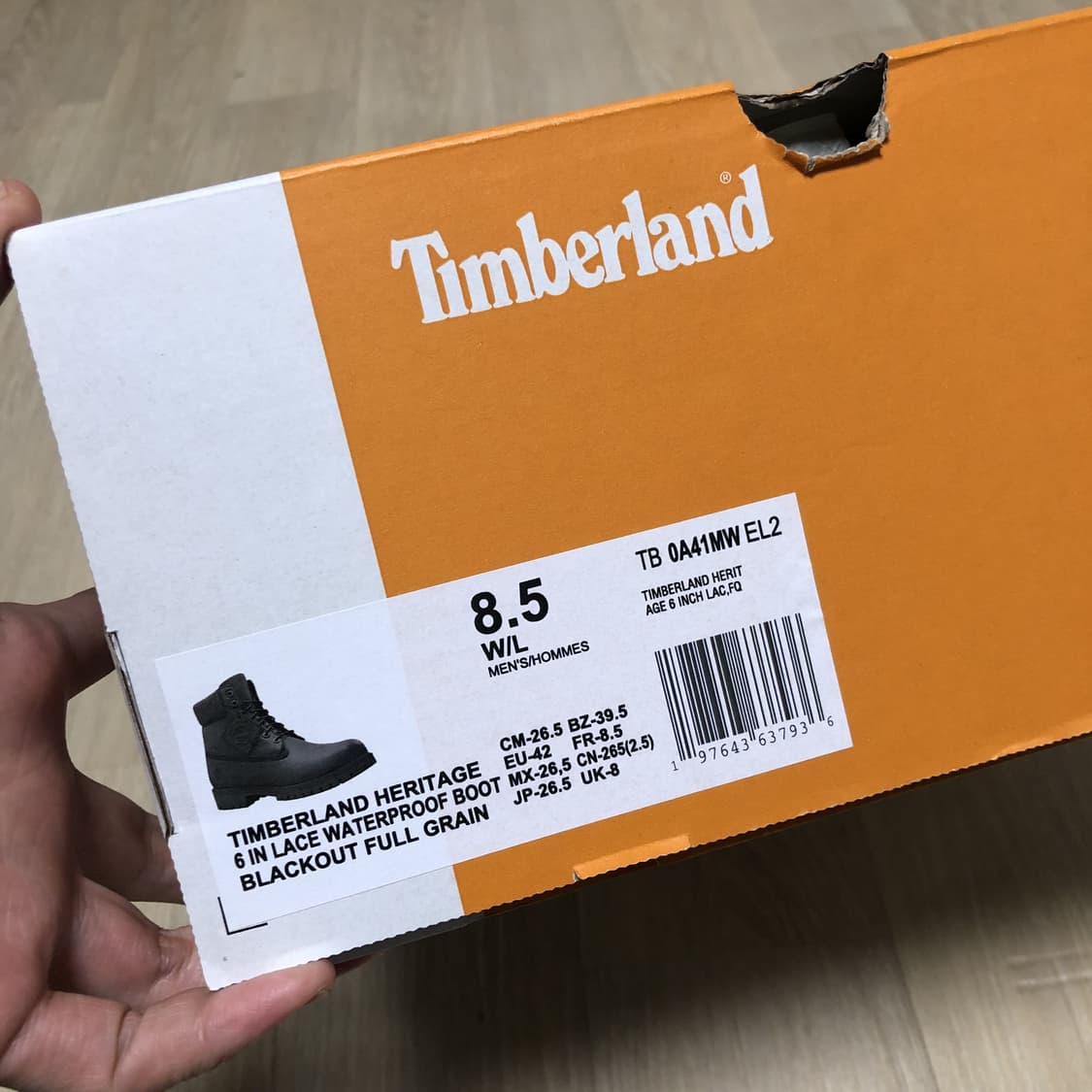 (265) 새상품 팀버랜드 6인치 헤리티지 프리미엄 부츠 레더 블랙 상품이미지10