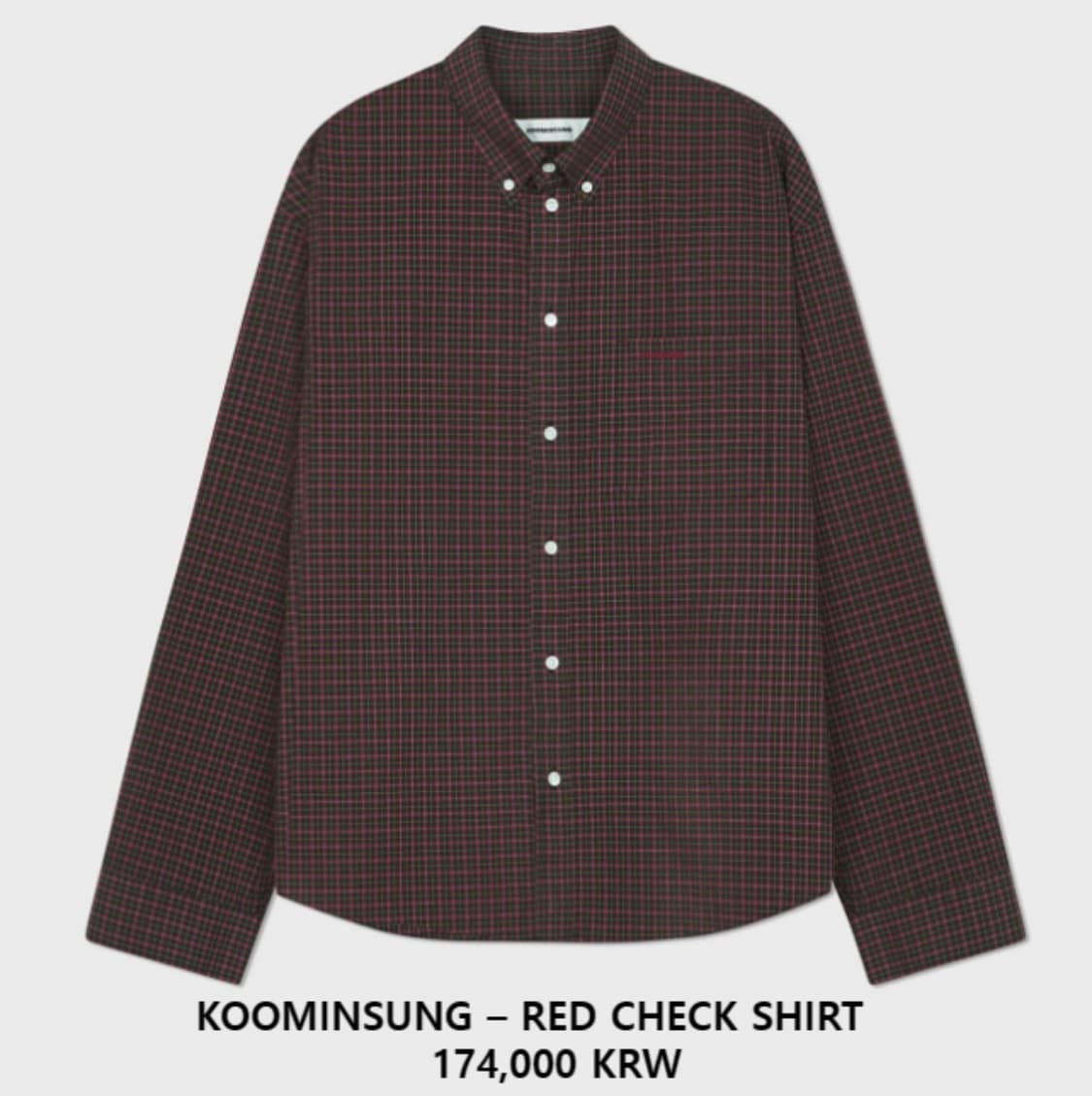 구민성 레드 체크 셔츠 상품이미지1