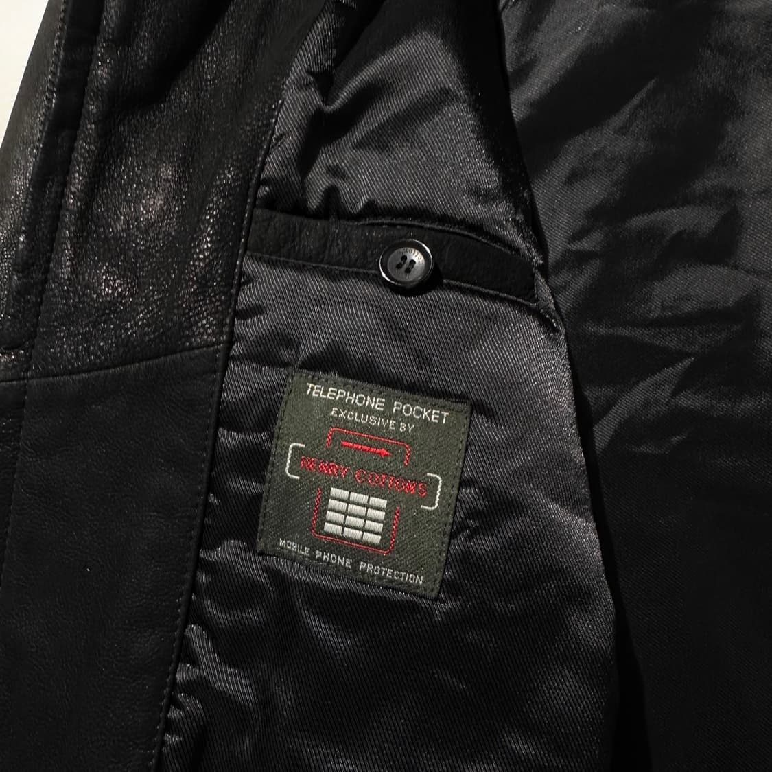 헨리코튼 고트스킨 레더 싱글 자켓 블랙 상품이미지8