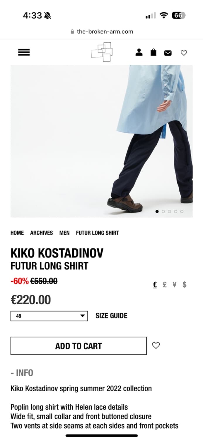 [46] kiko Kostadinov Futur Long Shirts 상품이미지2