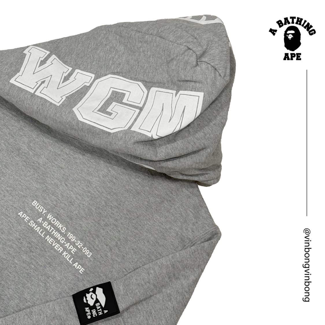 베이프 샤크와이드 풀오버 후드티 상품이미지1