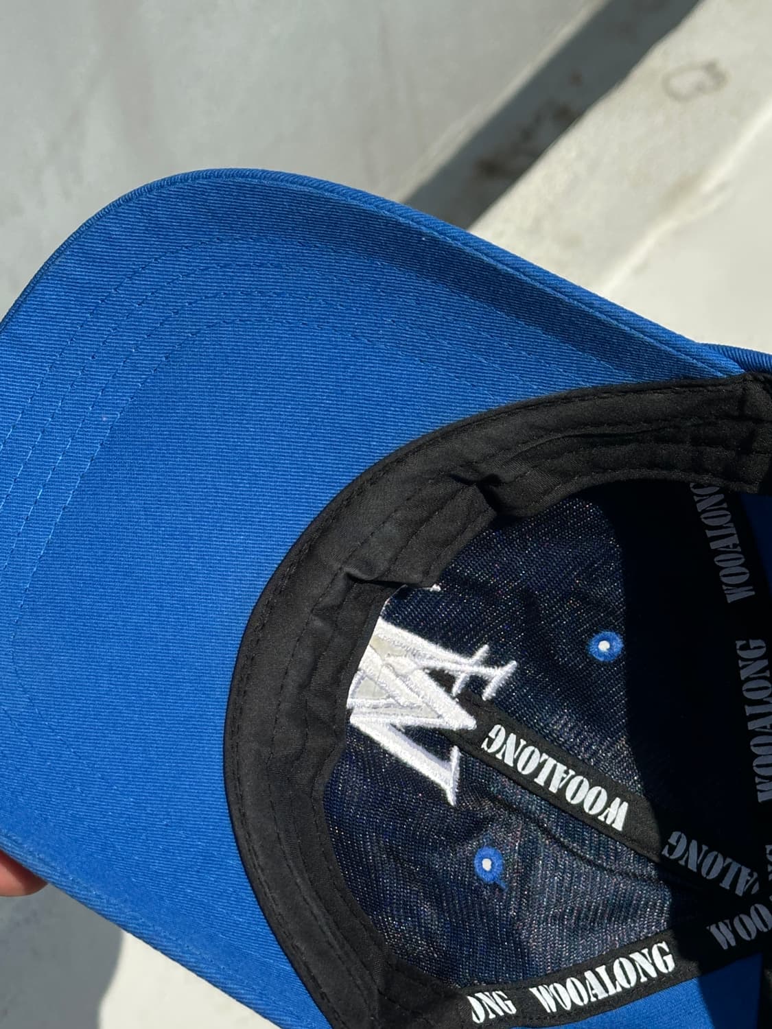 [F] 우알롱 로고 블루 볼캡 모자 상품이미지5