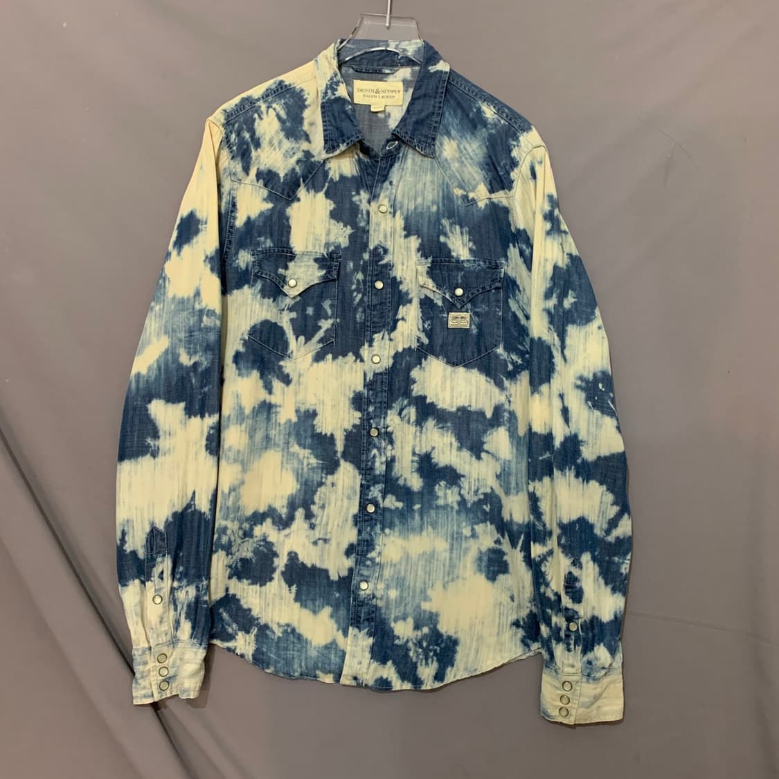 L 폴로 데님앤서플라이 타이다이 워싱 웨스턴 셔츠 남방 상품이미지1