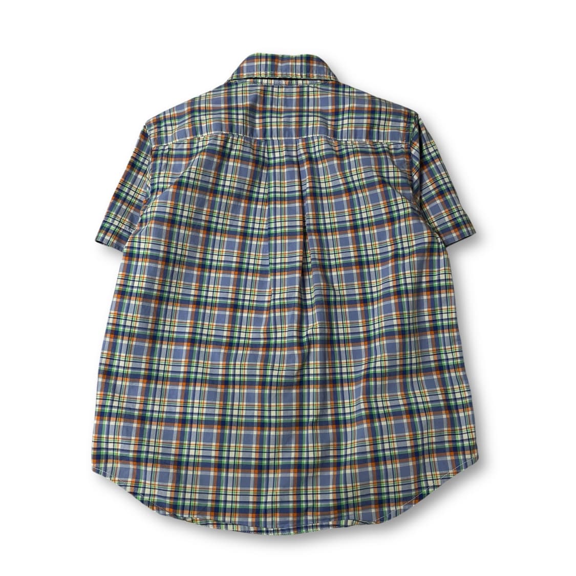 폴로랄프로렌 키즈 블루 오렌지 멀티 배색 체크 반팔 셔츠 4T 상품이미지3