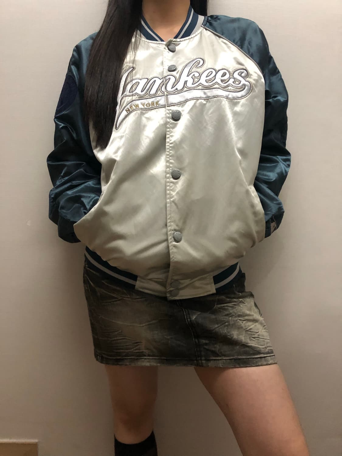 빈티지 mlb 실버 스타디움 자켓 상품이미지5