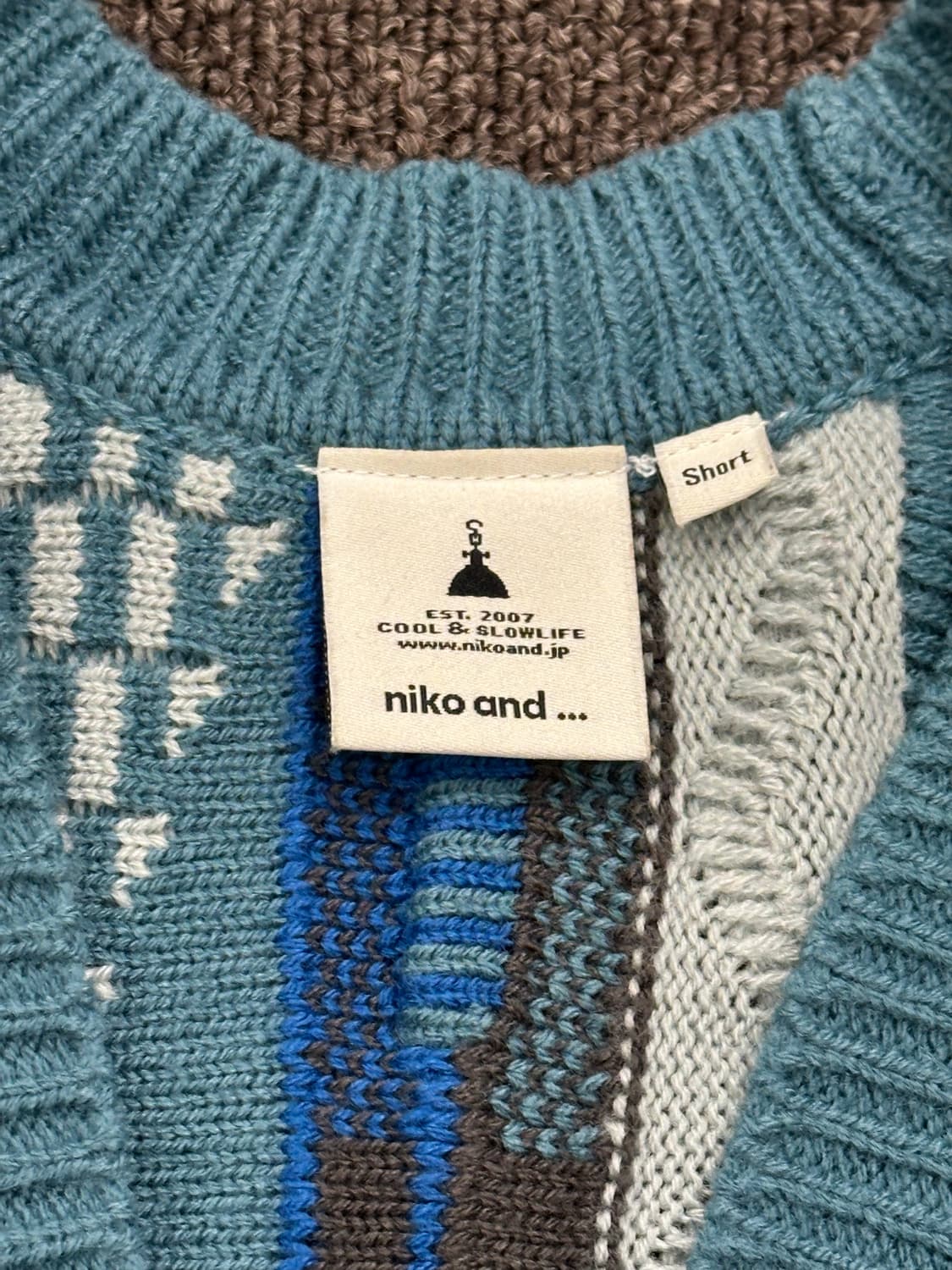 Short)niko and 빈티지 여성 크롭 패턴 니트 가디건 상품이미지4