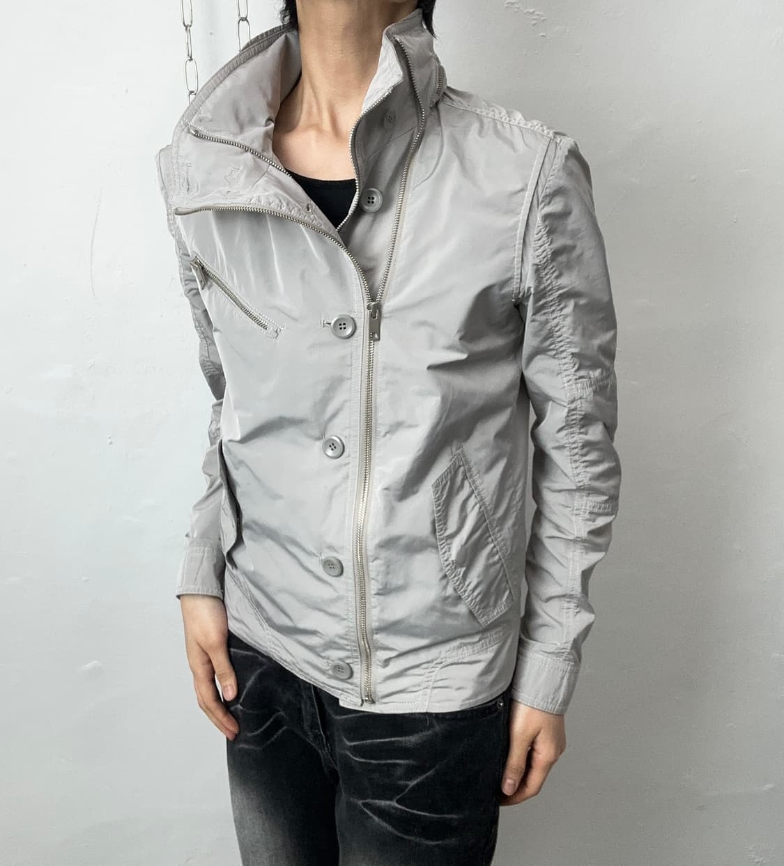 Solid Homme Asymmetrical Zip Button Jack 상품이미지1