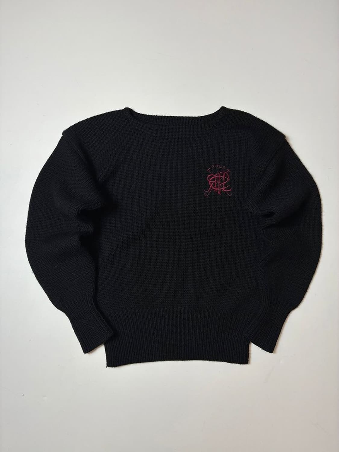 폴로 랄프로렌 80's 헤비 울 엠브로이드 보트넥 니트 PN8950 상품이미지1
