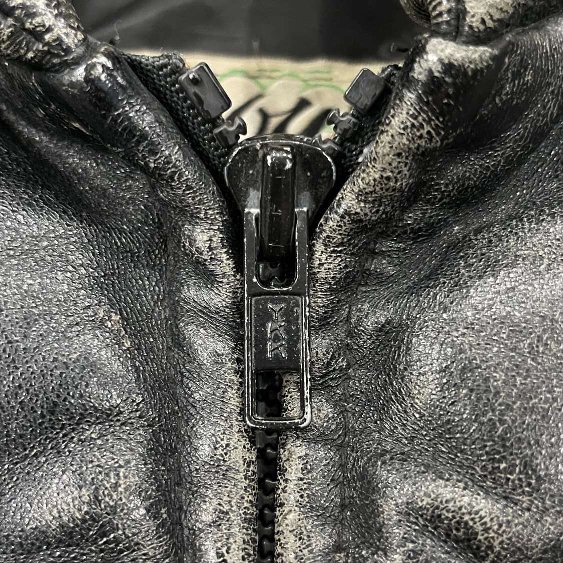 80's 쇼트 레더 푸퍼 자켓 36 (실측 M) 상품이미지7