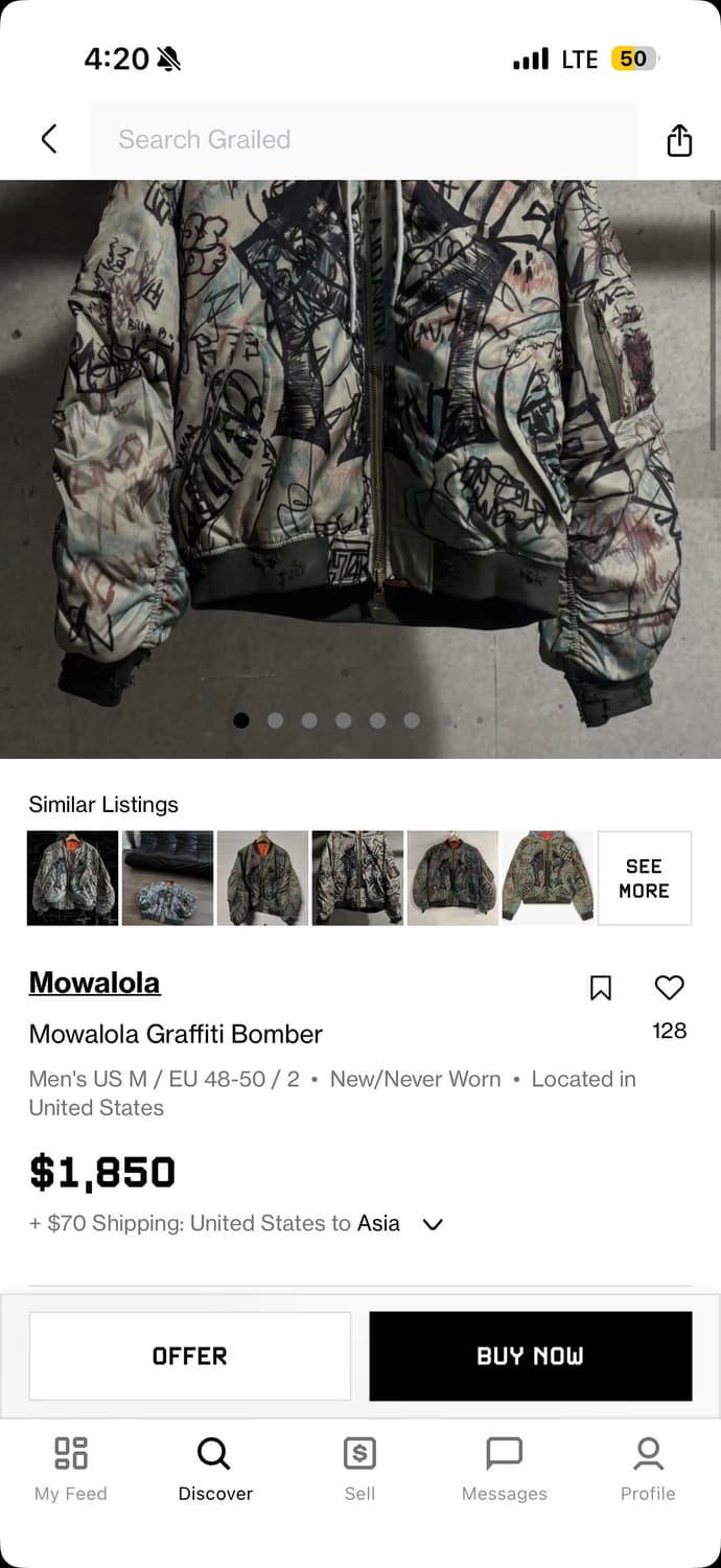 모와롤라 그래피티 후드봄버 m 상품이미지3