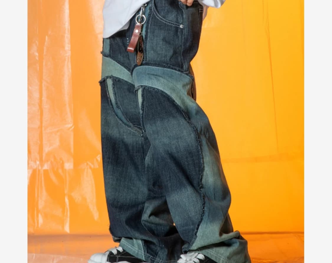 엑스톤즈 XP250 트라이벌 컷 데님 팬츠 (BLUE) 상품이미지1