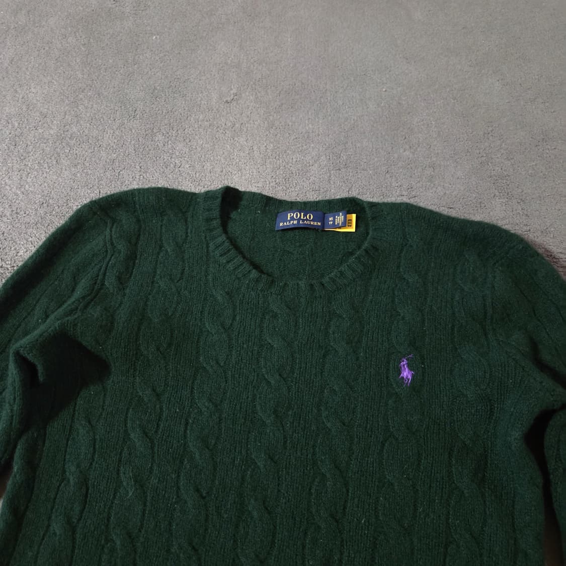 폴로 여성 울 캐시미어 케이블 니트 스웨터 xs 딥그린 상품이미지1