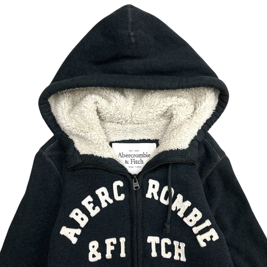 아베크롬비 센터로고 차콜 양털 후드집업 L 상품이미지4