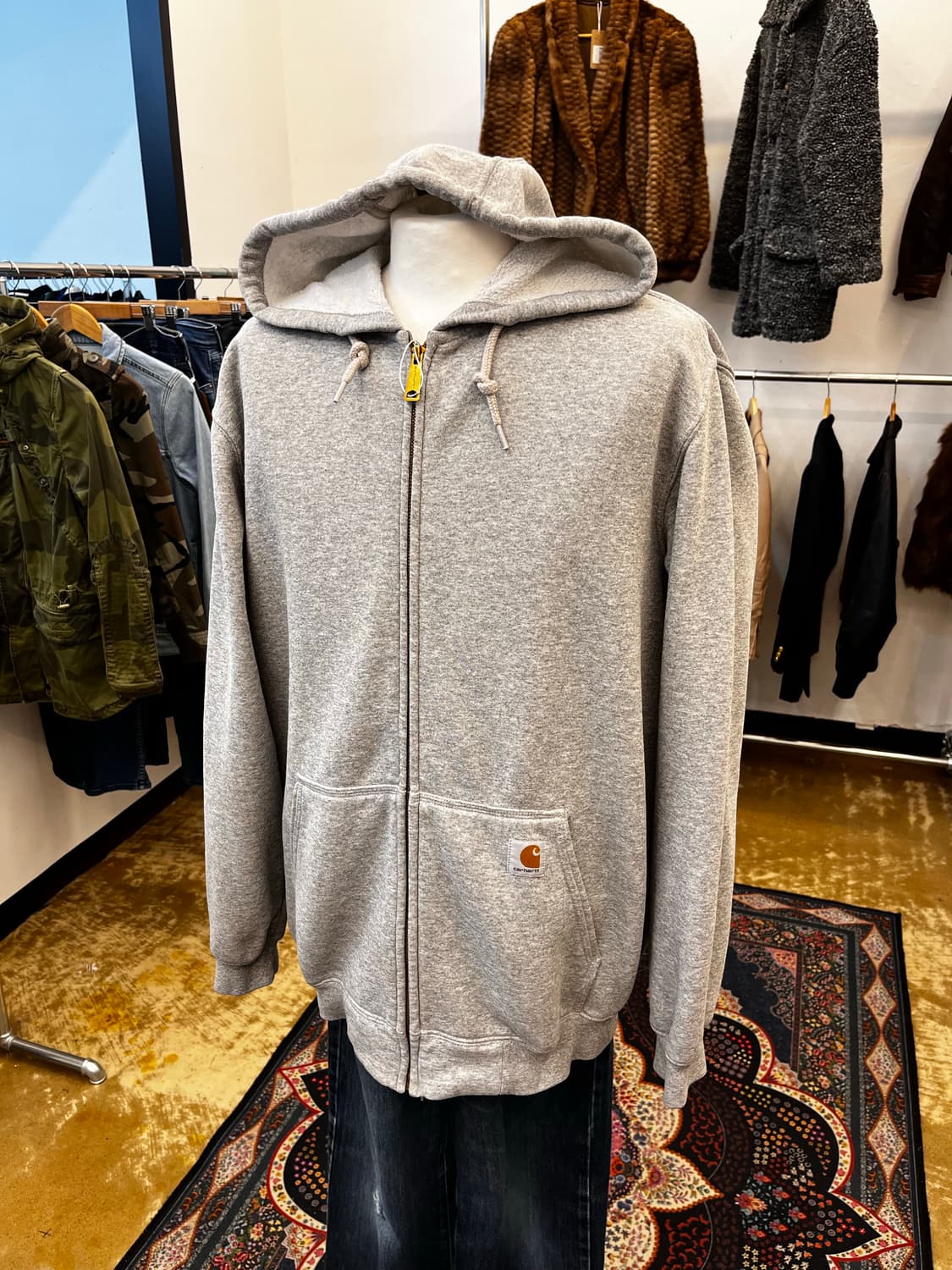 칼하트 오리지널핏 후드 집업 그레이 상품이미지1