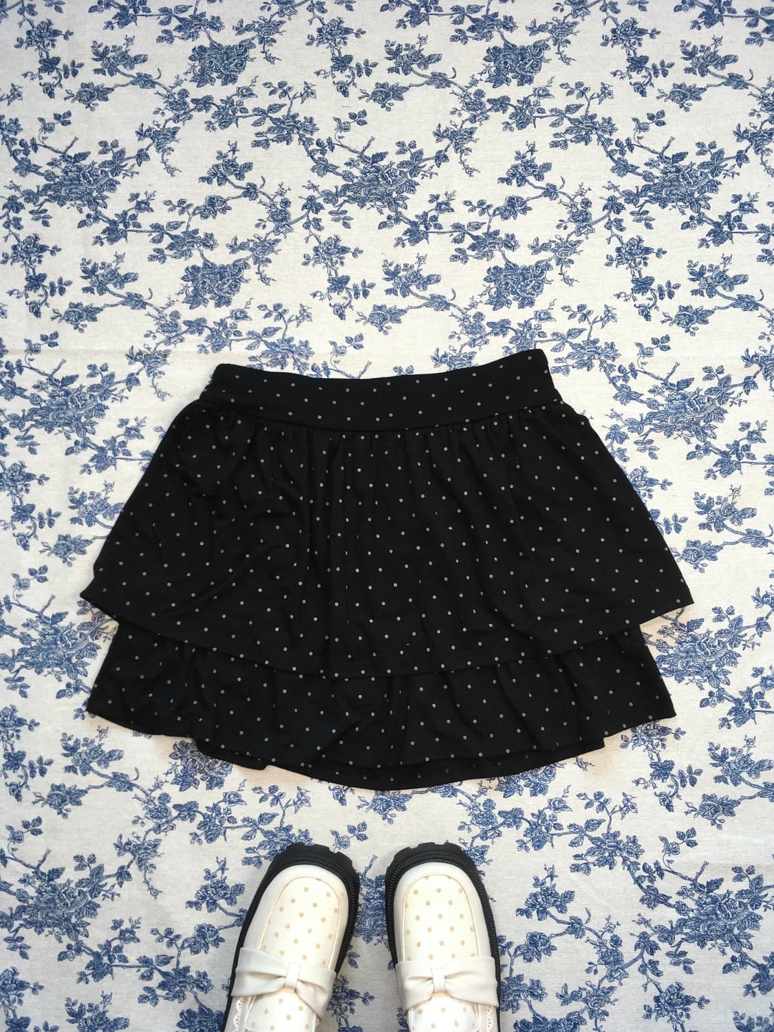 jpn vintage black dot cancan mini skirt 상품이미지1