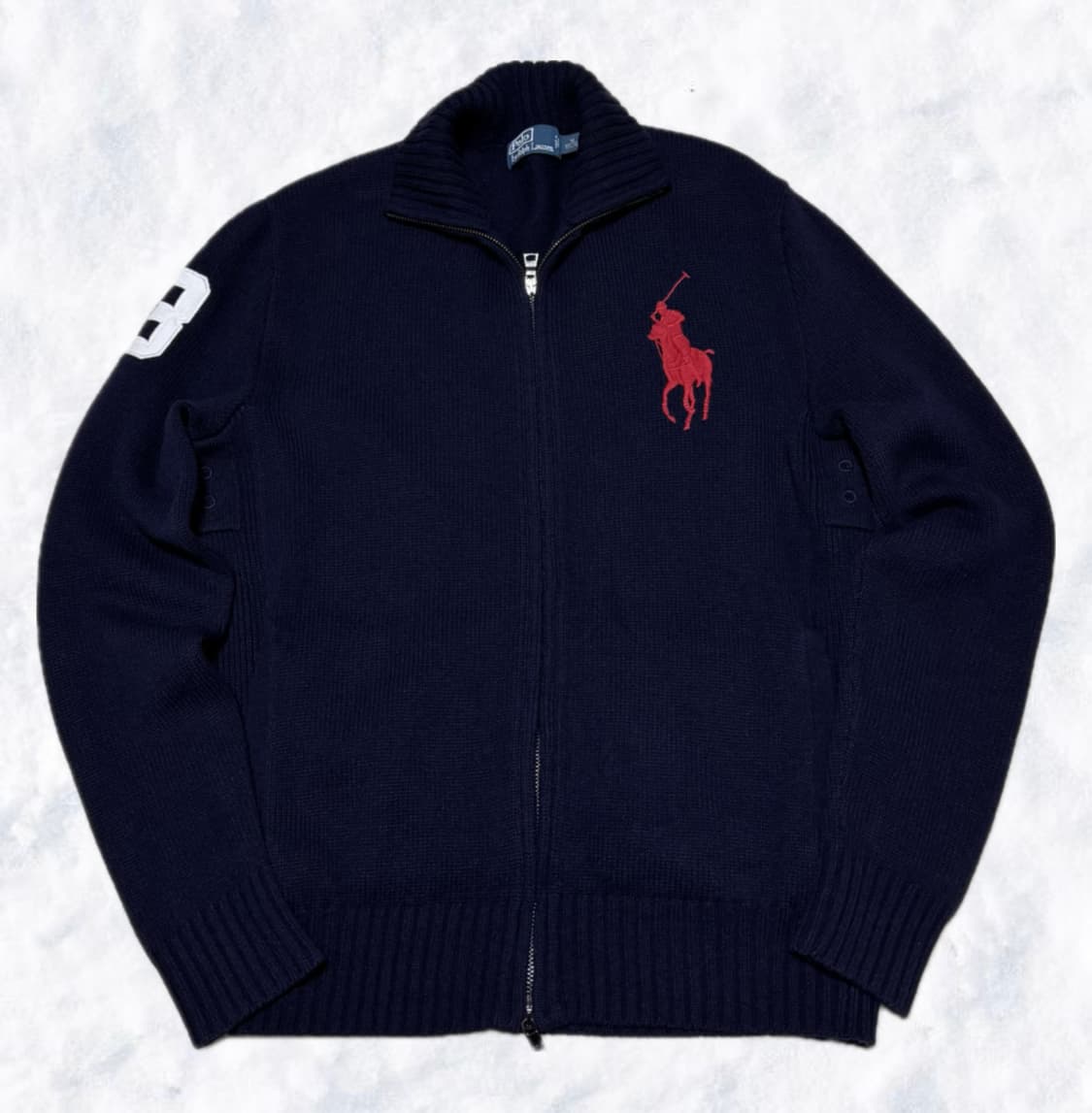 폴로 랄프로렌 빅포니 딥네이비 투웨이 니트집업 상품이미지1
