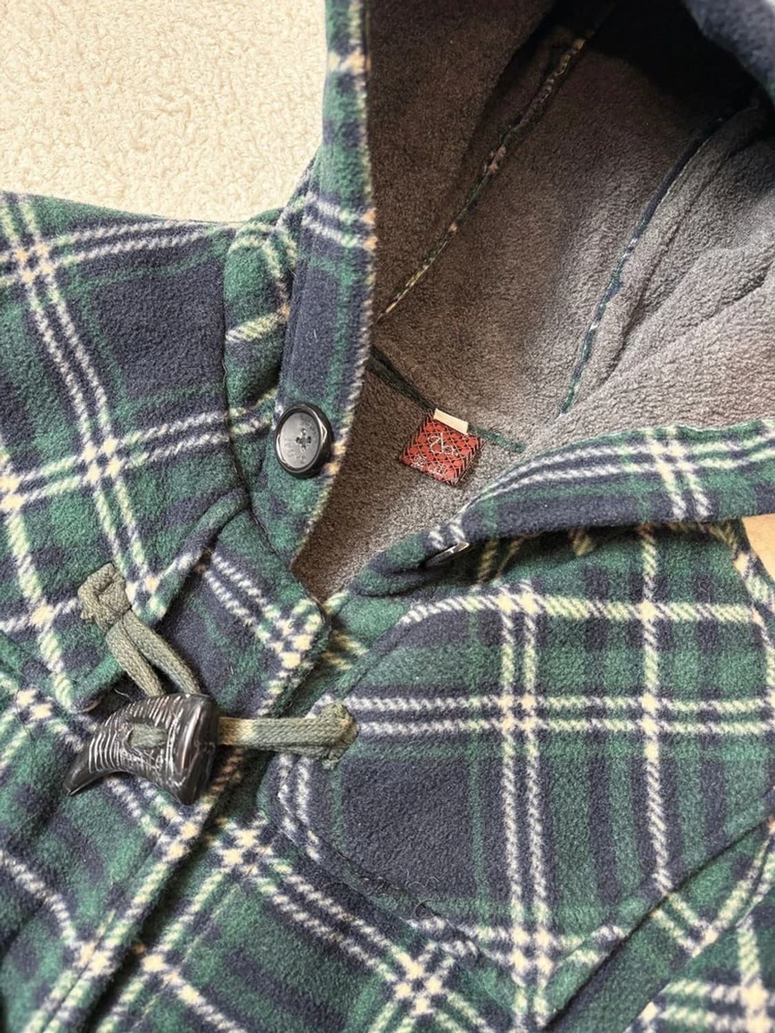 Selectede 00's 타탄 체크 클래식 후디 더플 코트 PN6746 상품이미지3