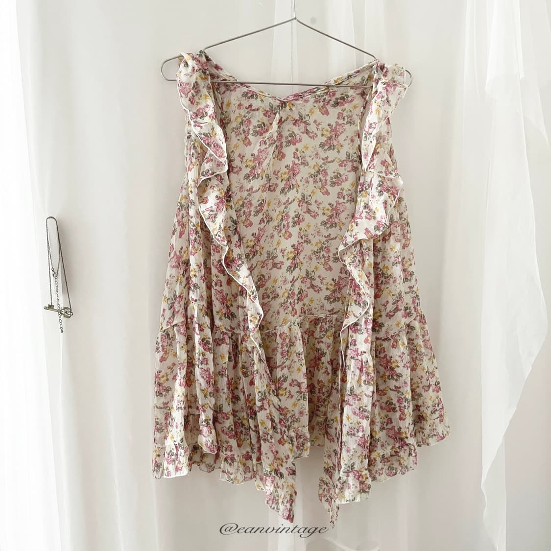 pink flower ruffle vest 상품이미지5
