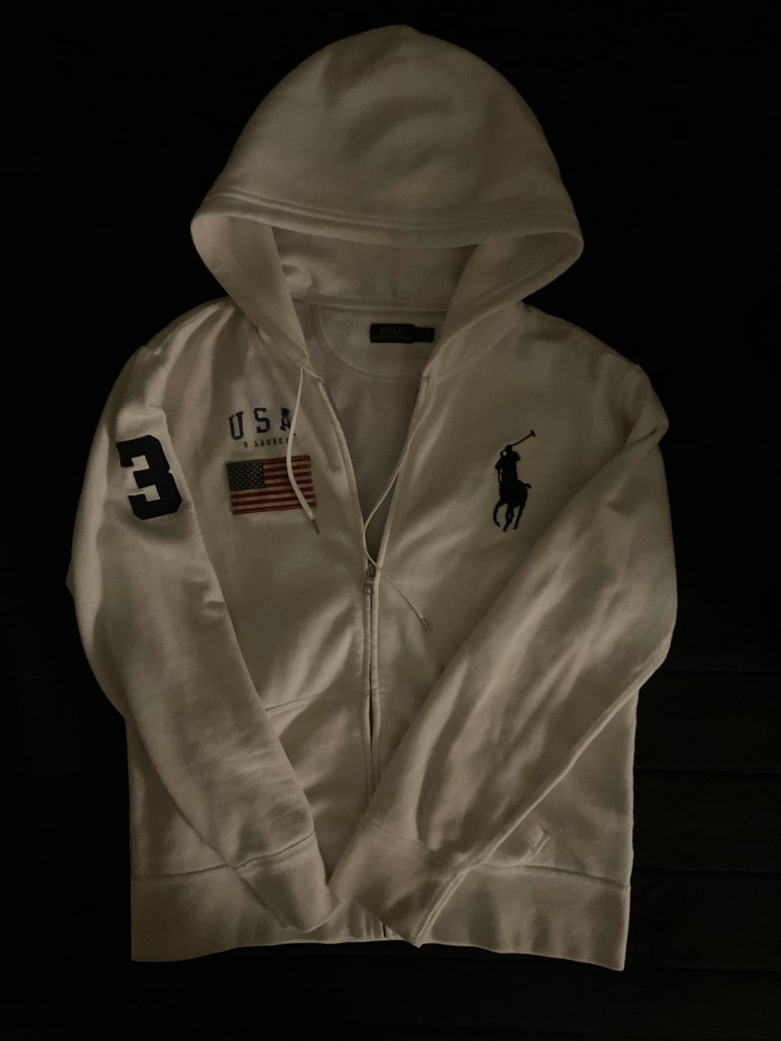 폴로 빅포니 USA 후드집업 화이트 M 상품이미지1