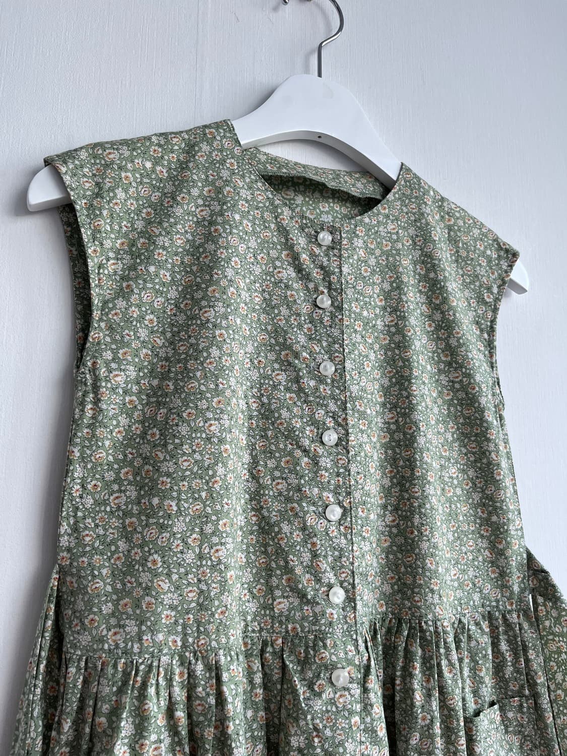 그린 플로럴 끈 원피스 상품이미지2