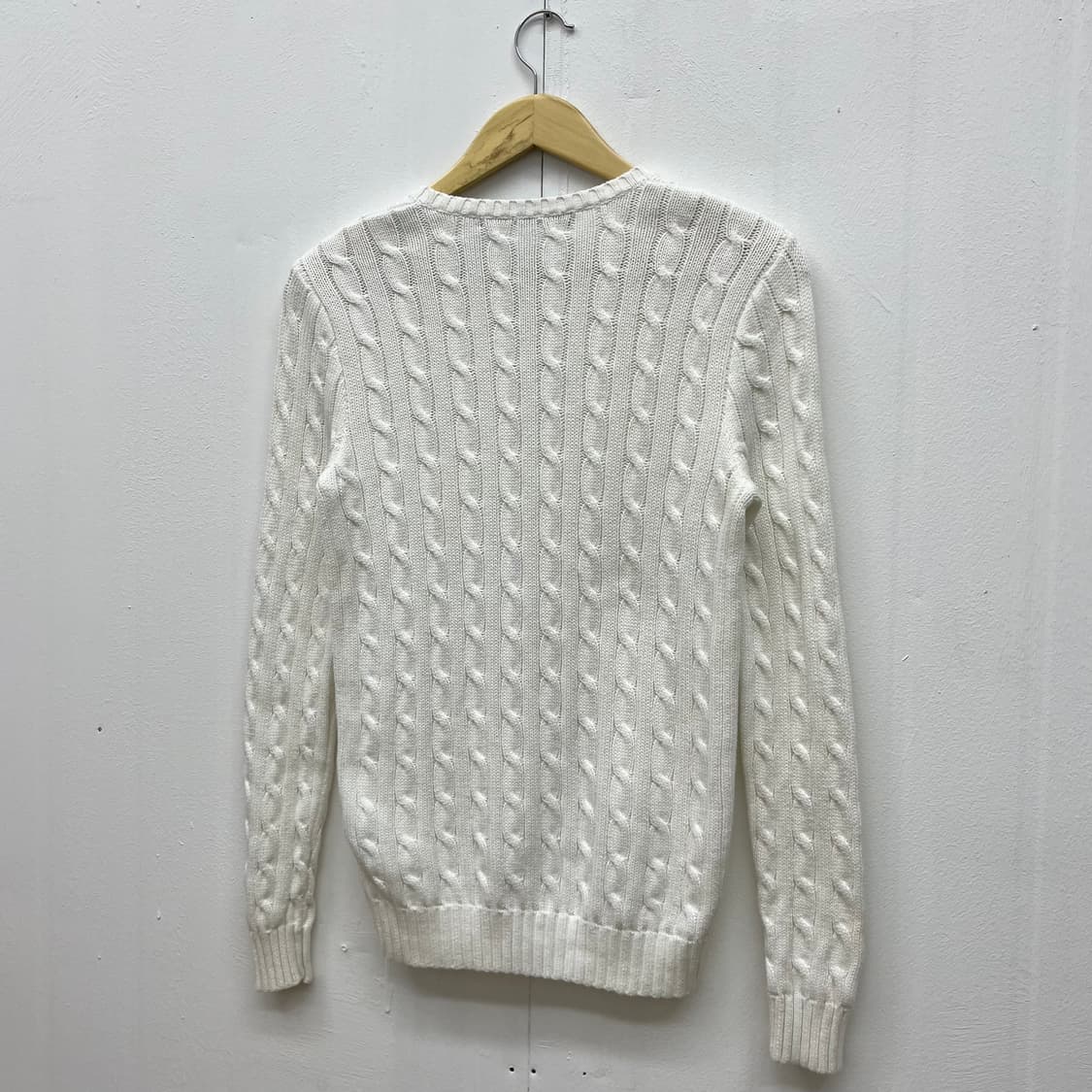 [S] 폴로 포니 로고 코튼 케이블 브이넥 니트 상품이미지3