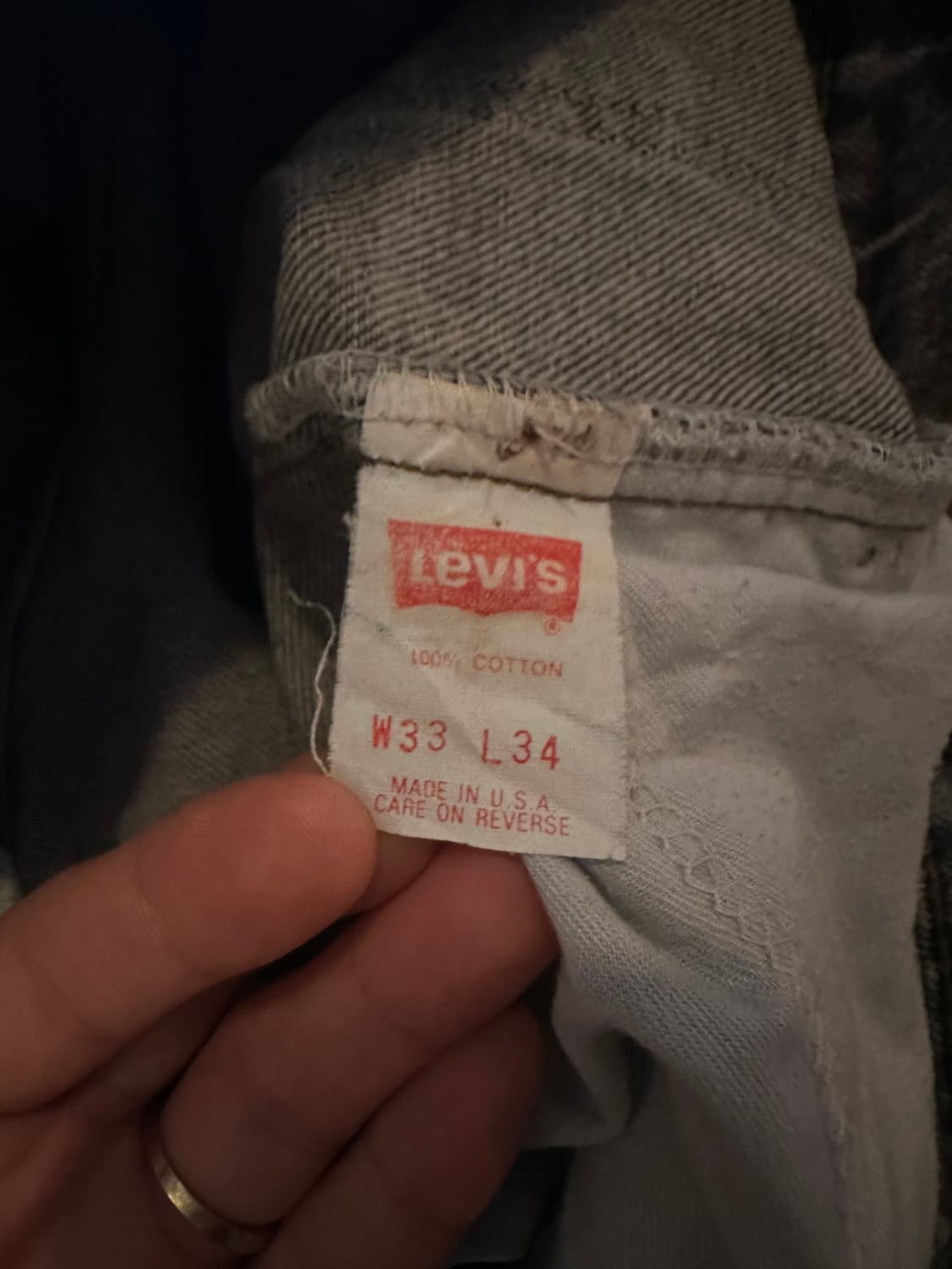 90s USA 빈티지 리바이스 517 오렌지탭 흑청 블랙진 부츠컷 데님 상품이미지7