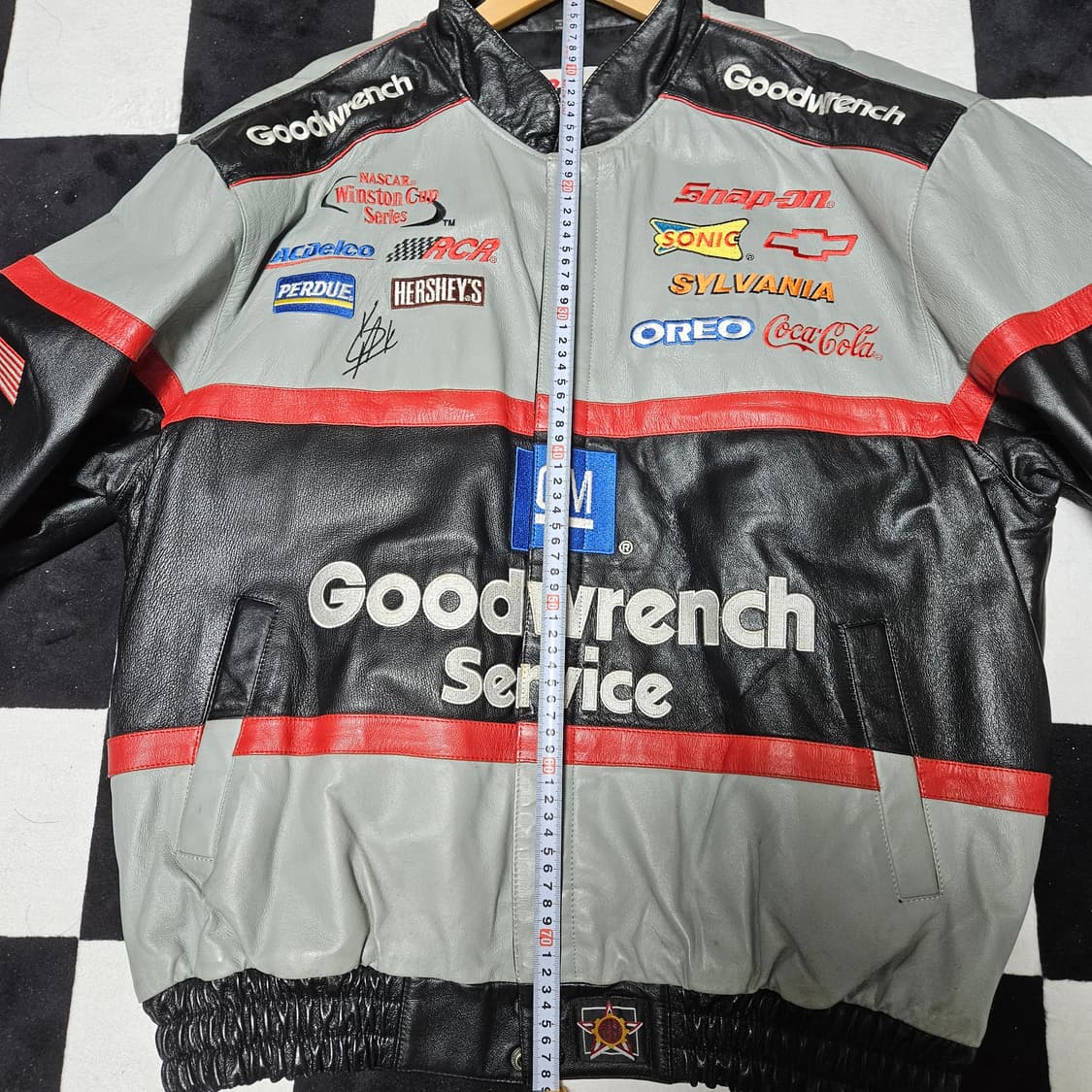 빈티지 나스카 레이싱 레더자켓 굿렌치 케빈하빅 XL 상품이미지4