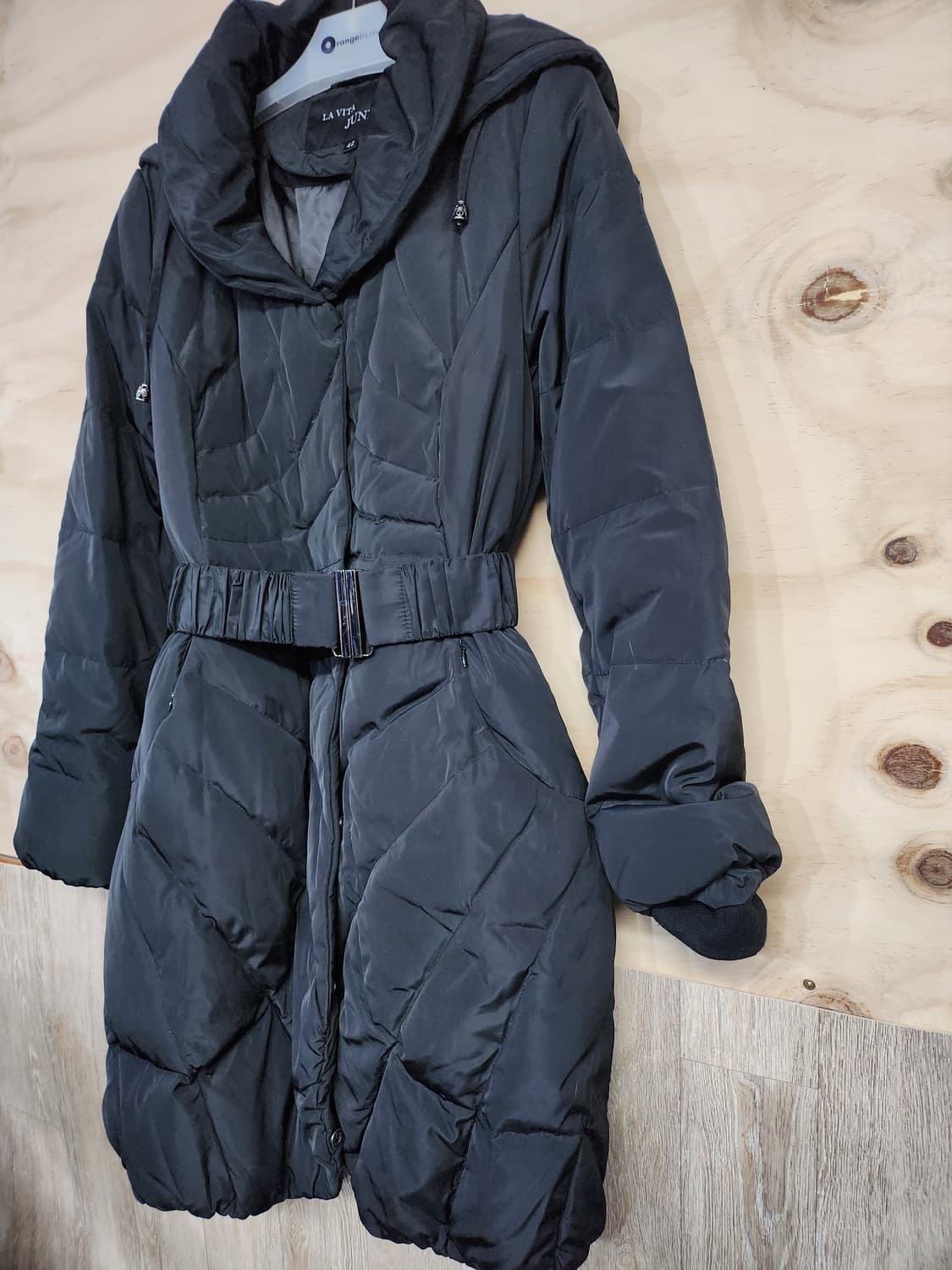 110) LA VITA JUNKO 벨트 후드 패딩 코트 상품이미지3