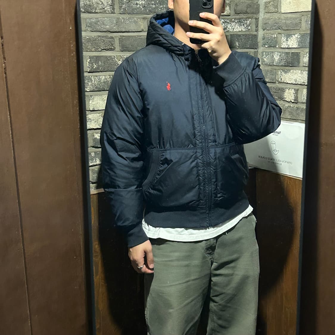 L) 폴로 랄프로렌 네이비 후드 덕다운 패딩 점퍼 상품이미지10