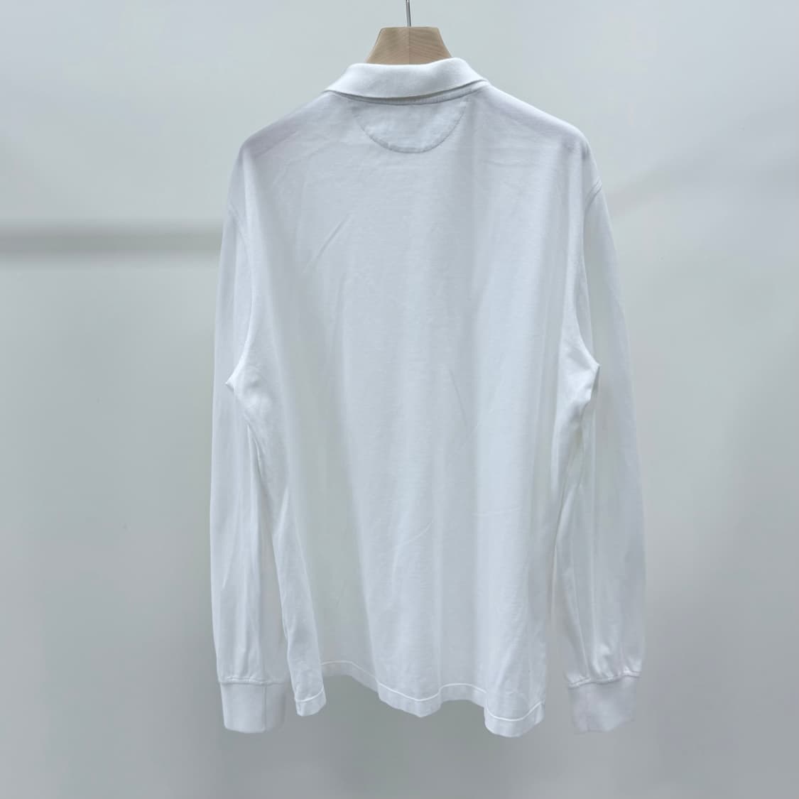[A+급/2XL] 브루넬로 쿠치넬리 긴팔 폴로 카라티 화이트 상품이미지4