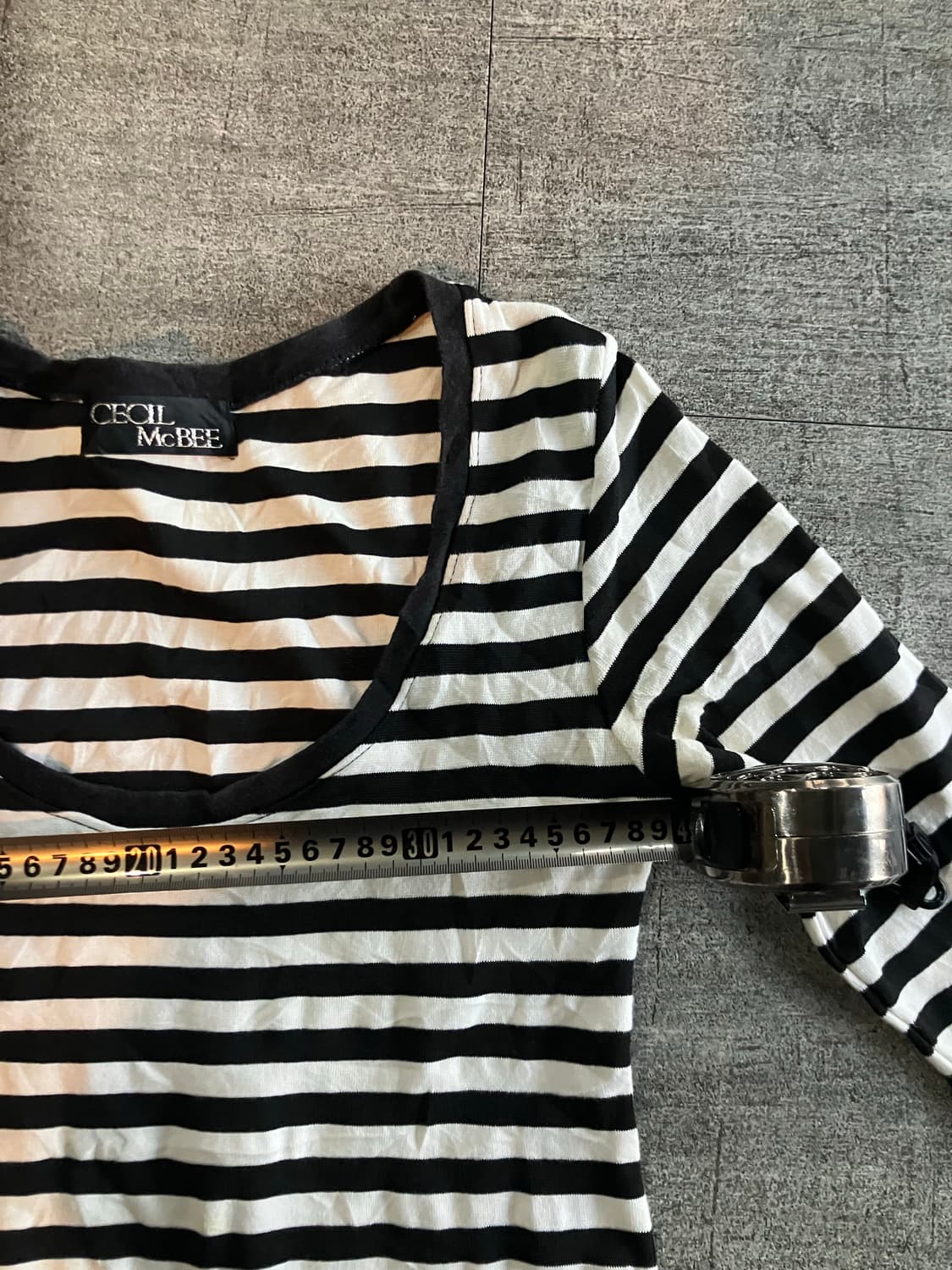 Cecil Mcbee 세실맥비 핀터깔y2k 펑크갸루 스트라이프티셔츠 상품이미지3